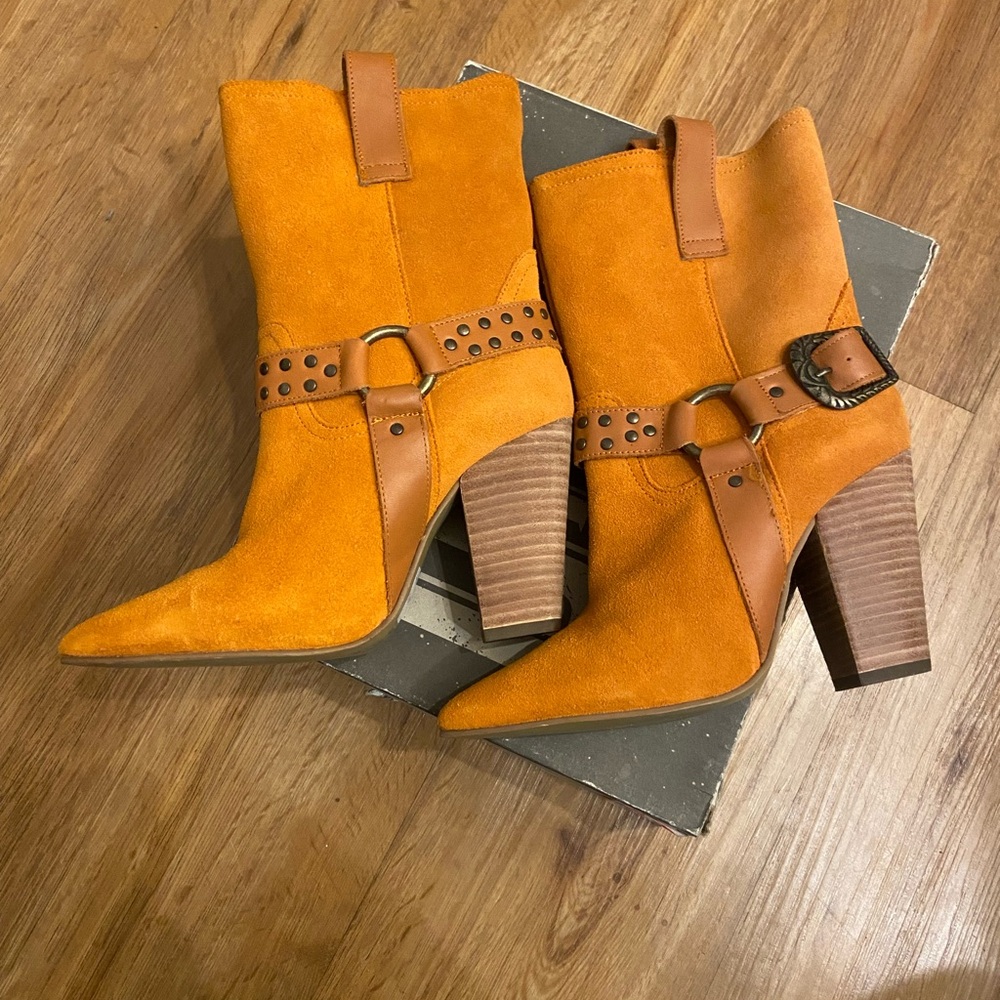 Dingo Orange  Ankle Boots